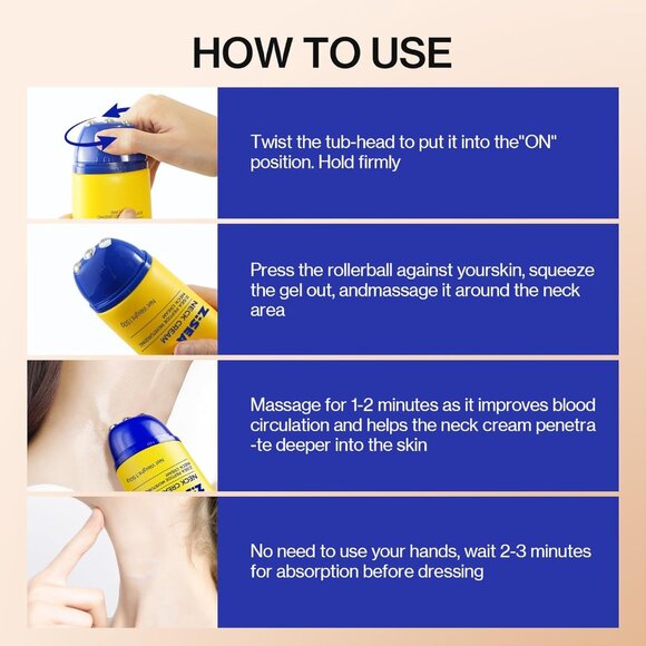 Z:SEA Neck Firming Cream with Roller - Anti-Aging Treatment - 5.29 fl oz - Picture 5 of 6